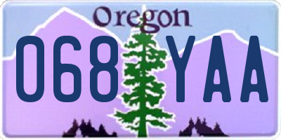 OR license plate 068YAA