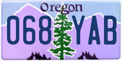 OR license plate 068YAB