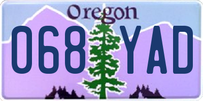 OR license plate 068YAD