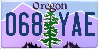 OR license plate 068YAE