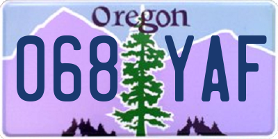 OR license plate 068YAF