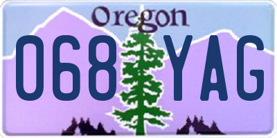 OR license plate 068YAG