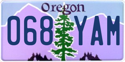OR license plate 068YAM