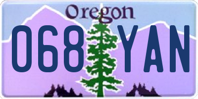 OR license plate 068YAN