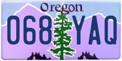 OR license plate 068YAQ