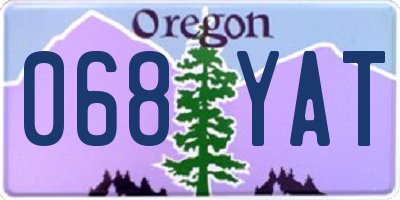 OR license plate 068YAT