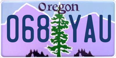 OR license plate 068YAU