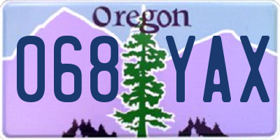OR license plate 068YAX