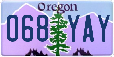 OR license plate 068YAY