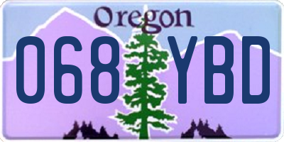 OR license plate 068YBD