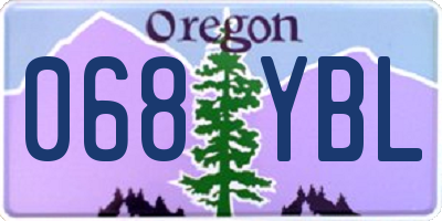 OR license plate 068YBL