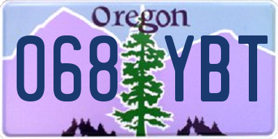 OR license plate 068YBT