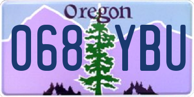 OR license plate 068YBU