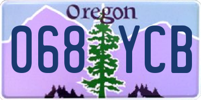 OR license plate 068YCB