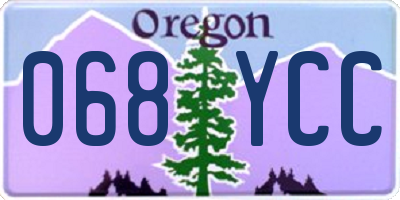 OR license plate 068YCC