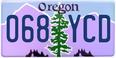 OR license plate 068YCD