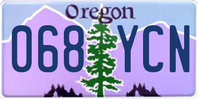 OR license plate 068YCN