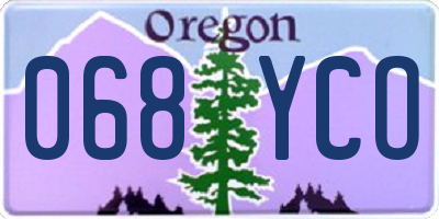 OR license plate 068YCO