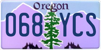 OR license plate 068YCS