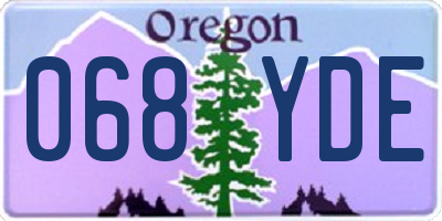 OR license plate 068YDE