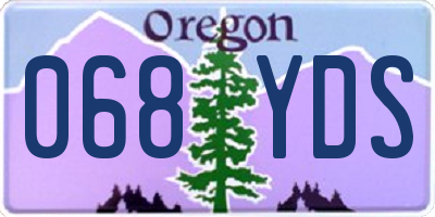 OR license plate 068YDS