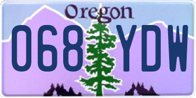 OR license plate 068YDW
