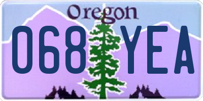 OR license plate 068YEA