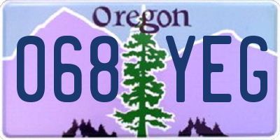 OR license plate 068YEG