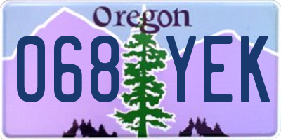 OR license plate 068YEK