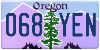 OR license plate 068YEN