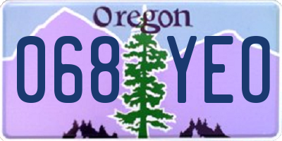 OR license plate 068YEO