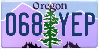 OR license plate 068YEP