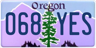 OR license plate 068YES