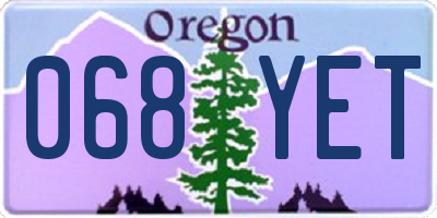 OR license plate 068YET