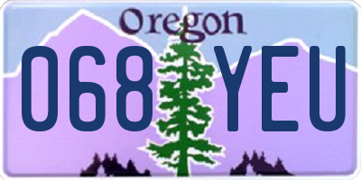 OR license plate 068YEU