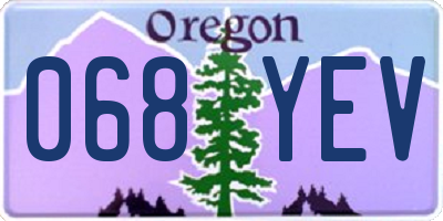 OR license plate 068YEV