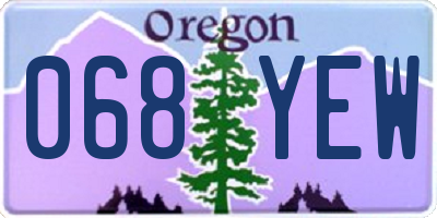 OR license plate 068YEW