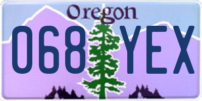 OR license plate 068YEX