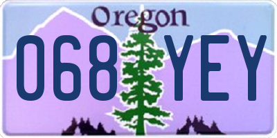 OR license plate 068YEY