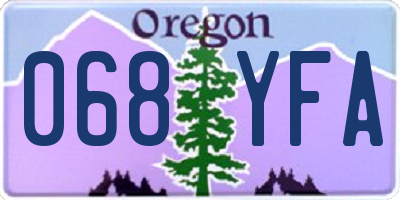 OR license plate 068YFA