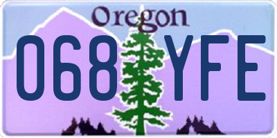 OR license plate 068YFE