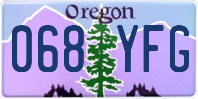OR license plate 068YFG
