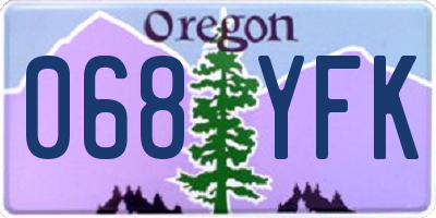 OR license plate 068YFK