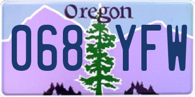 OR license plate 068YFW