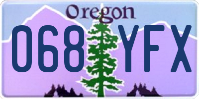 OR license plate 068YFX