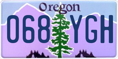 OR license plate 068YGH