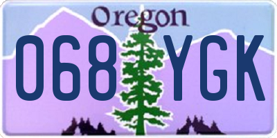 OR license plate 068YGK