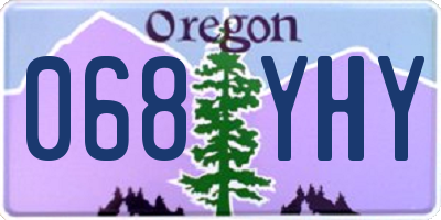 OR license plate 068YHY
