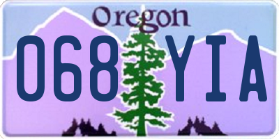 OR license plate 068YIA