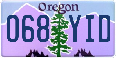 OR license plate 068YID
